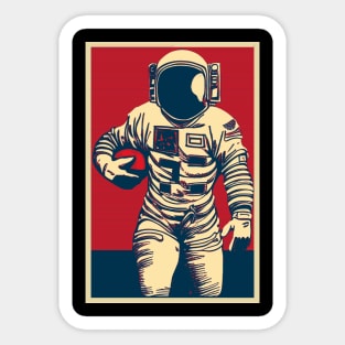 Astronaut Football Player Sticker